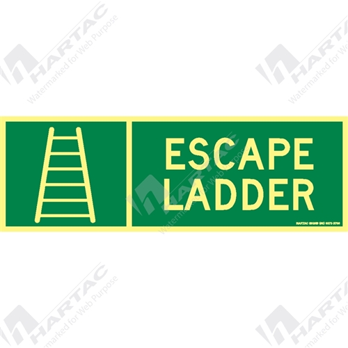 300*100mm - Marine Poly Escape Ladder Green on Luminous