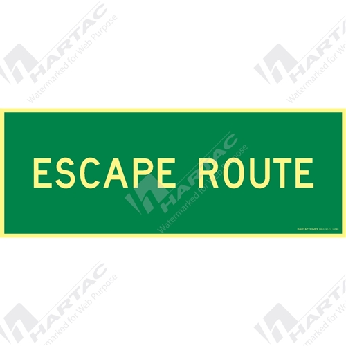 400*150mm - Marine Poly Escape Route Green on Luminous