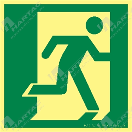 100*100mm - Marine Poly Exiting Person thru Right Door Green on Luminous