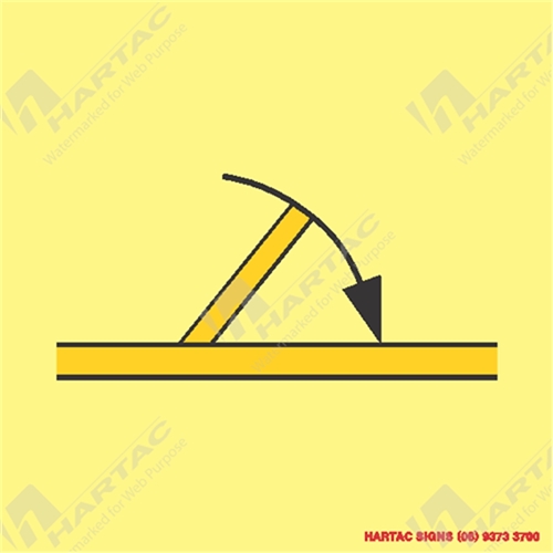 150*150mm - Marine Poly B Class Fire Door Self Closing Yellow and Black on Luminous