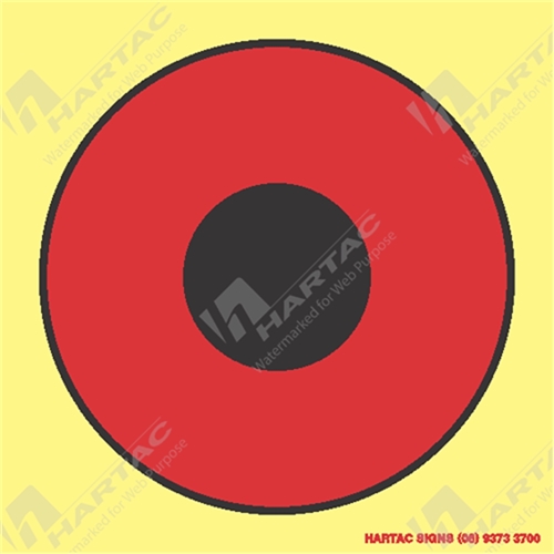 150*150mm - Marine S/A Push-Button/Switch Fire Alarm Red and Black on Luminous