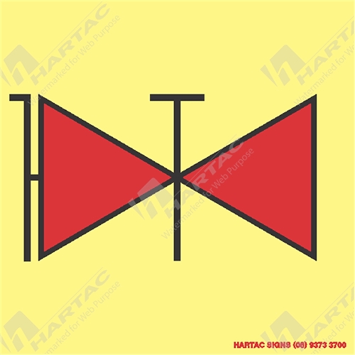 150*150mm - Marine S/A Fire Main With Valves Red and Black on Luminous