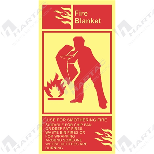 100*200mm - Marine S/A Fire Blanket Red on Luminous