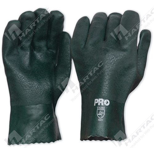 Green PVC Glove 27cm Long One Size Fits All (pack of 12 pairs)
