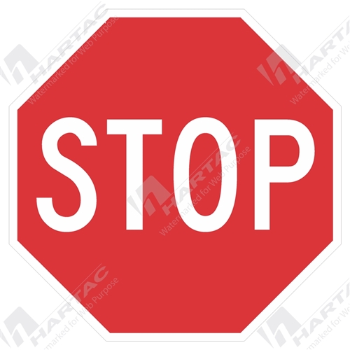 900*900 Traff Alum Ref CL1 Stop White on Red