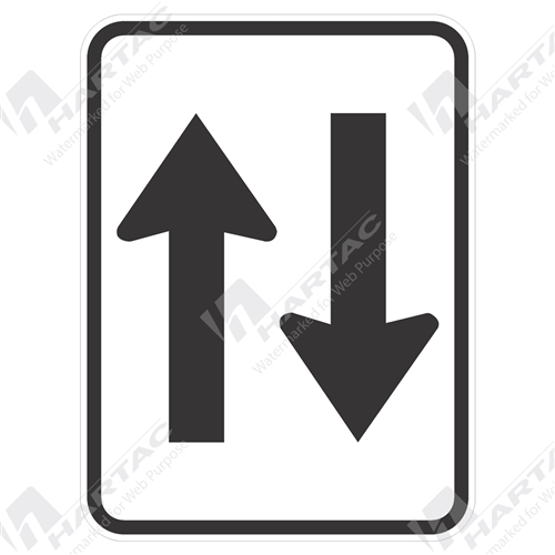 600*800 Alum Ref CL1 Two Way Arrows (picto only) Black On White