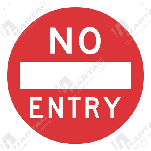 450*450 Alum Ref CL1 No Entry (New Standard) Red on White