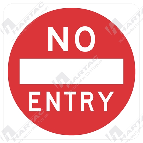 600*600 Alum Ref CL1 No Entry (New Standard) Red on White