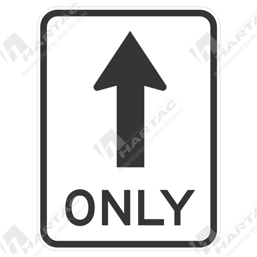 450*600 Alum Ref CL1 Only With Arrow Black On White