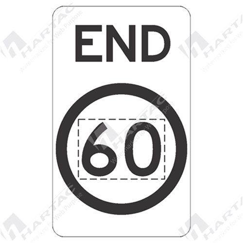 600*1000 Traff Alum Ref CL1 Custom End Speed Limit Black on White POA