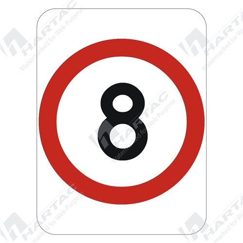 450*600 Alum Ref CL1 8km Speed Red & Black on White