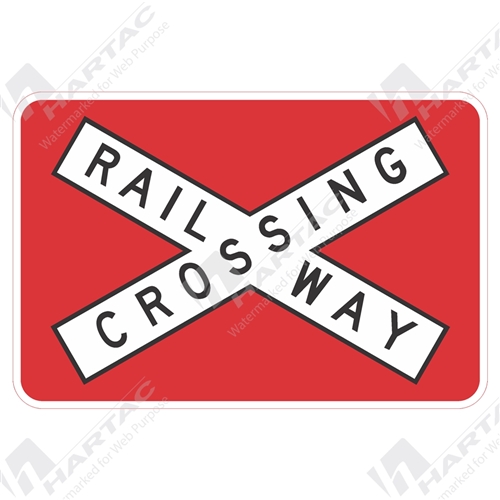 1350*900 Traff Alum Ref CL1 Railway Crossing Black & White on Red Unistruts POA