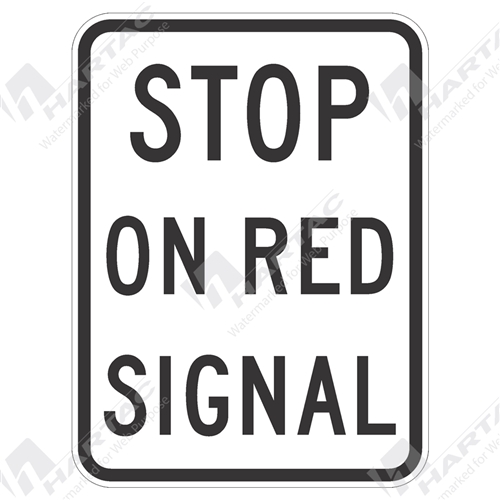 450*600 Traff Alum Ref CL1 Stop on Red Signal Black on White