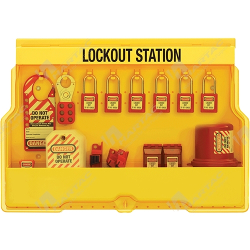 Lockout Device Station with Electrical Lockout Accessories