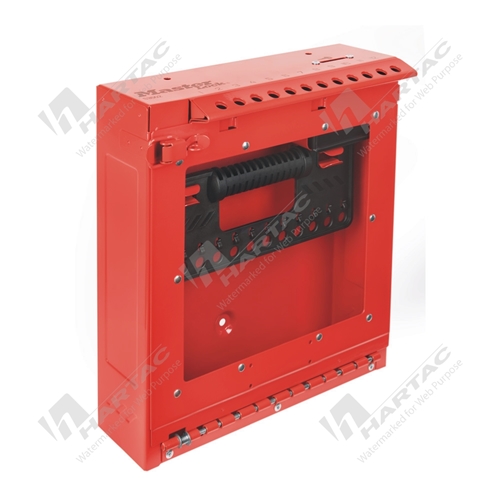 Wall Mount Group Lock Box Stainless Steel Red 12 Exterior Lock Holes