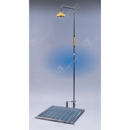 Free Standing Emergency Deluge Showers Step On Platform Operated