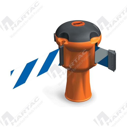 Orange Skipper Barrier Unit with 9m Blue & White Striped Retractable Tape