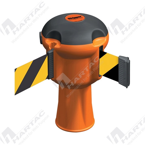 Orange Skipper Barrier Unit with 9m Black & Yellow Striped Retractable Tape