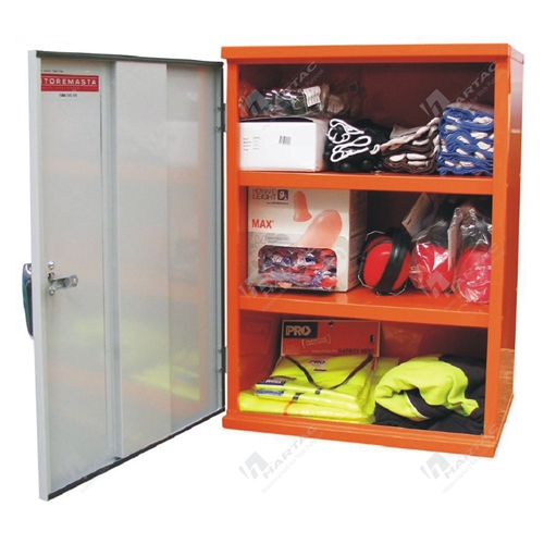 PPE Storage Cabinet 700H*500W*300D Powder Coated Orange & Grey 3 Shelves
