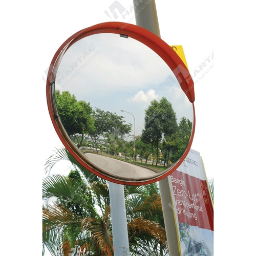 300mm Diametre Stainless Steel Round Mirror. 76mm OD Post Wall mount brackets included.