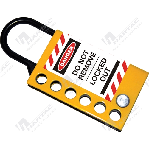 Slide Open Stainless Steel Hasp Black/Yellow