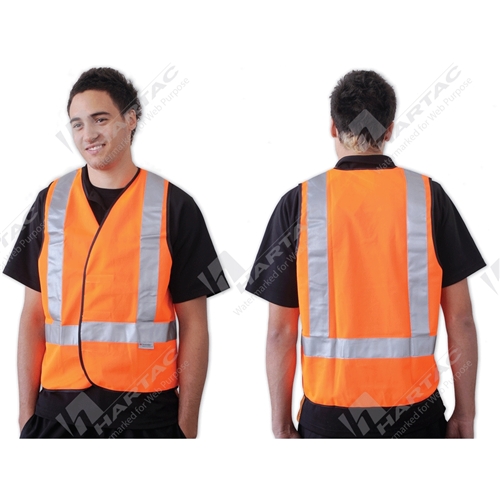 Safety Vest Fluoro Orange H Back Reflective M