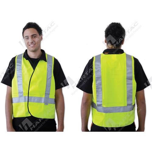 Safety Vest Lime Reflective H Back Large