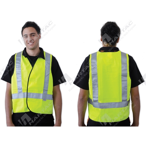 Safety Vest Lime Reflective H Back Small