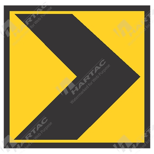 600*600 Traff Metal Ref CL1 Traffic Control Single Chevron Box Edge Frame Black on Yellow