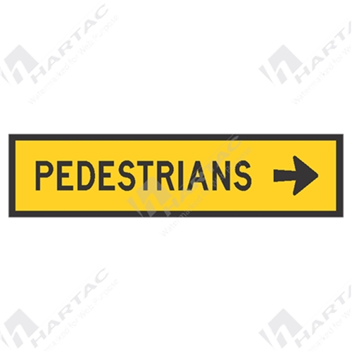 1200*300 Traff Metal Ref CL1 Pedestrians With Right Arrow Box Edge Frame