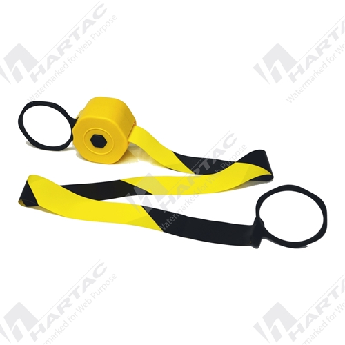 Traffic Cone Retractable Tape Black/Yellow (Extendable to 4m)