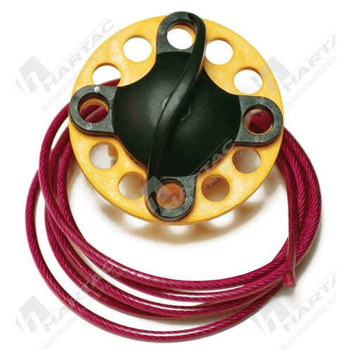 Universal Multipurpose Cable Lockout Yellow 12 Hole c/w 1.5m*4mm PVC CoatedSteel Cable