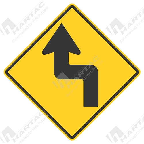 1200*1200 Traff Alum Ref CL1 Reverse Turn Left Black on Yellow POA