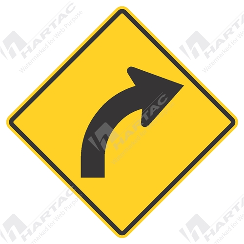 900*900 Alum Ref CL1 Curve with Right Arrow Black on Yellow