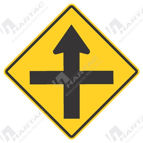 600*600 Alum Ref CL1 Cross Road Black on Yellow