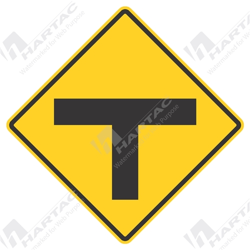 750*750 Traff Alum Ref CL1 T-Junction Black on Yellow