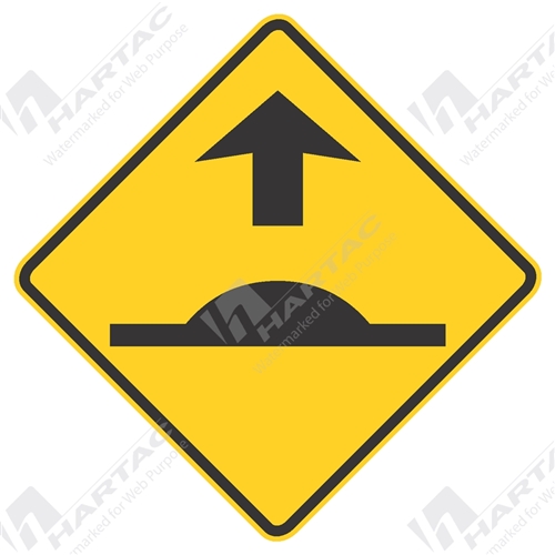 750*750 Traff Alum Ref CL1 Speed Bump Ahead Black on Yellow