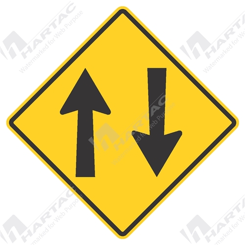1200*1200 Traff Alum Ref Cl 1 Two Way Traffic Black on Yellow