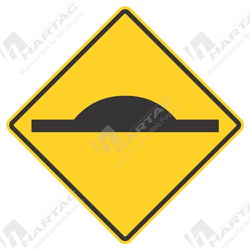 750*750 Traff Alum Ref CL1 Road Hump Black on Yellow