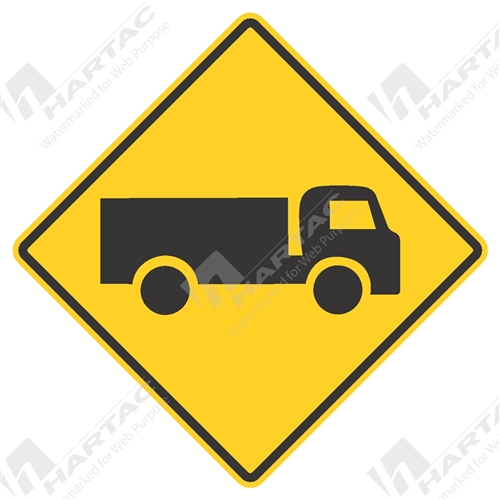 600*600 Alum Ref CL1 Truck Crossing Or Entering Black on Yellow
