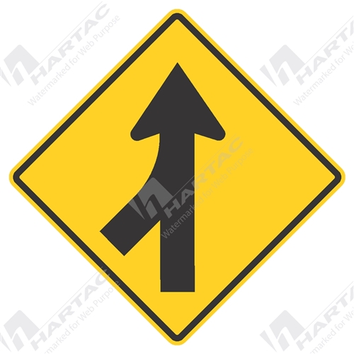 600*600 Traff Alum Ref CL1 Merging Traffic Left Black on Yellow