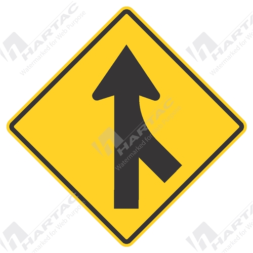 900*900 Traff Alum Ref CL1 Merging Traffic Right Black on Yellow