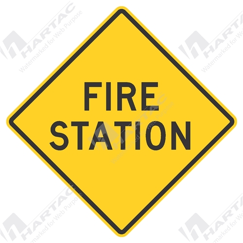 900*900 Traff Alum Ref CL1 Fire Station Black on Yellow
