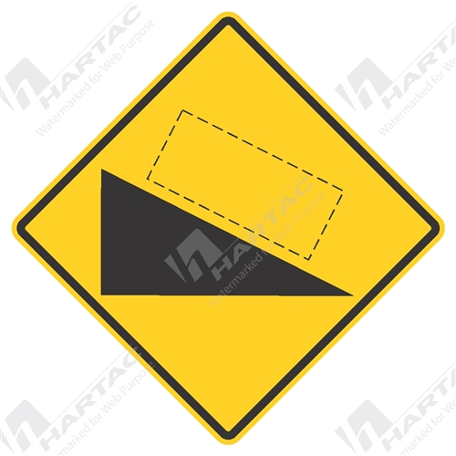 600*600 Alum Ref CL1 Steep Descent (Specify Gradient) Black on Yellow