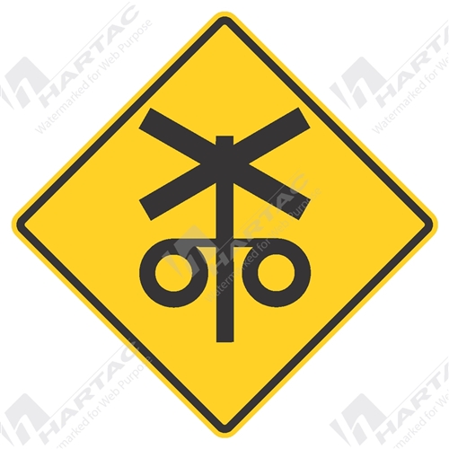 1200*1200 Traff Alum Ref CL1 Railway Crossing Flashing Signal Ahead Black on Yellow