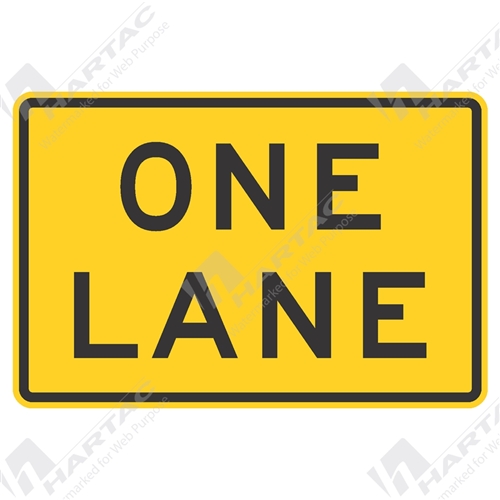 750*500 Traff Alum Ref CL1 One Lane Black on Yellow