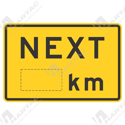 750*500 Cust Alum Ref CL1 Next (nominate distance) km Black on Yellow