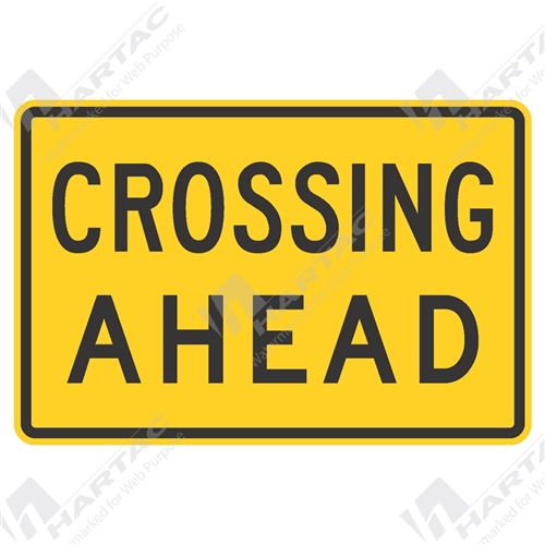 750*500 Traff Alum Ref CL1 Crossing Ahead Black on Yellow
