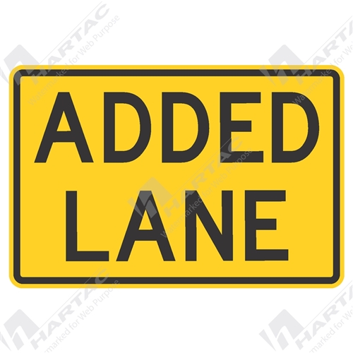 750*500 Traff Alum Ref CL1 Added Lane Black on Yellow