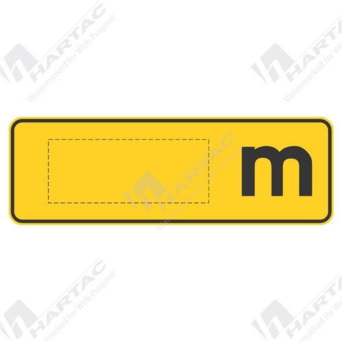 750*250 Cust Alum Ref CL1 Supplementary Distance Marker _m Black On Yellow
